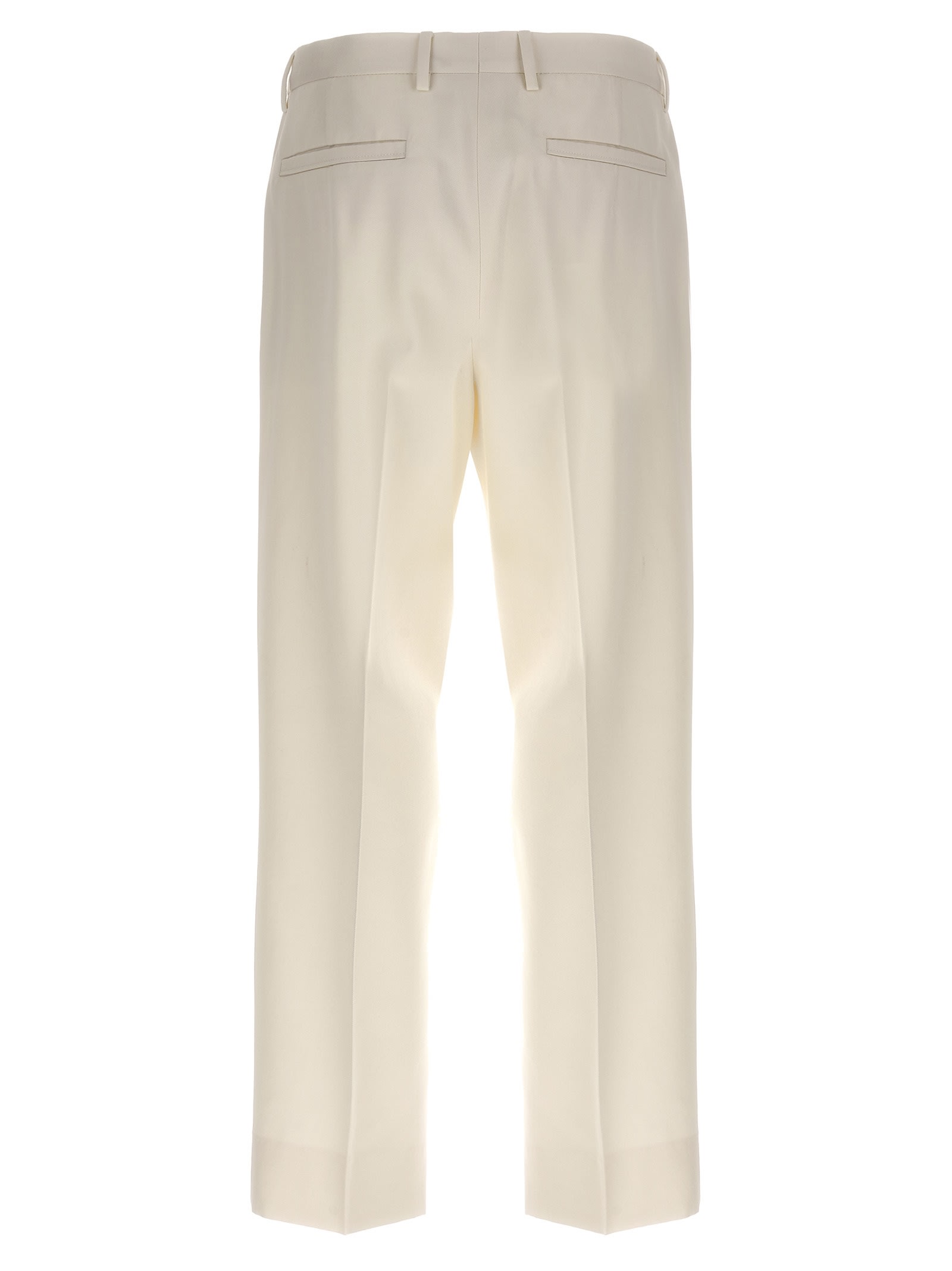 Shop Zegna Front Pleat Pants In Bianco Ottico Unito
