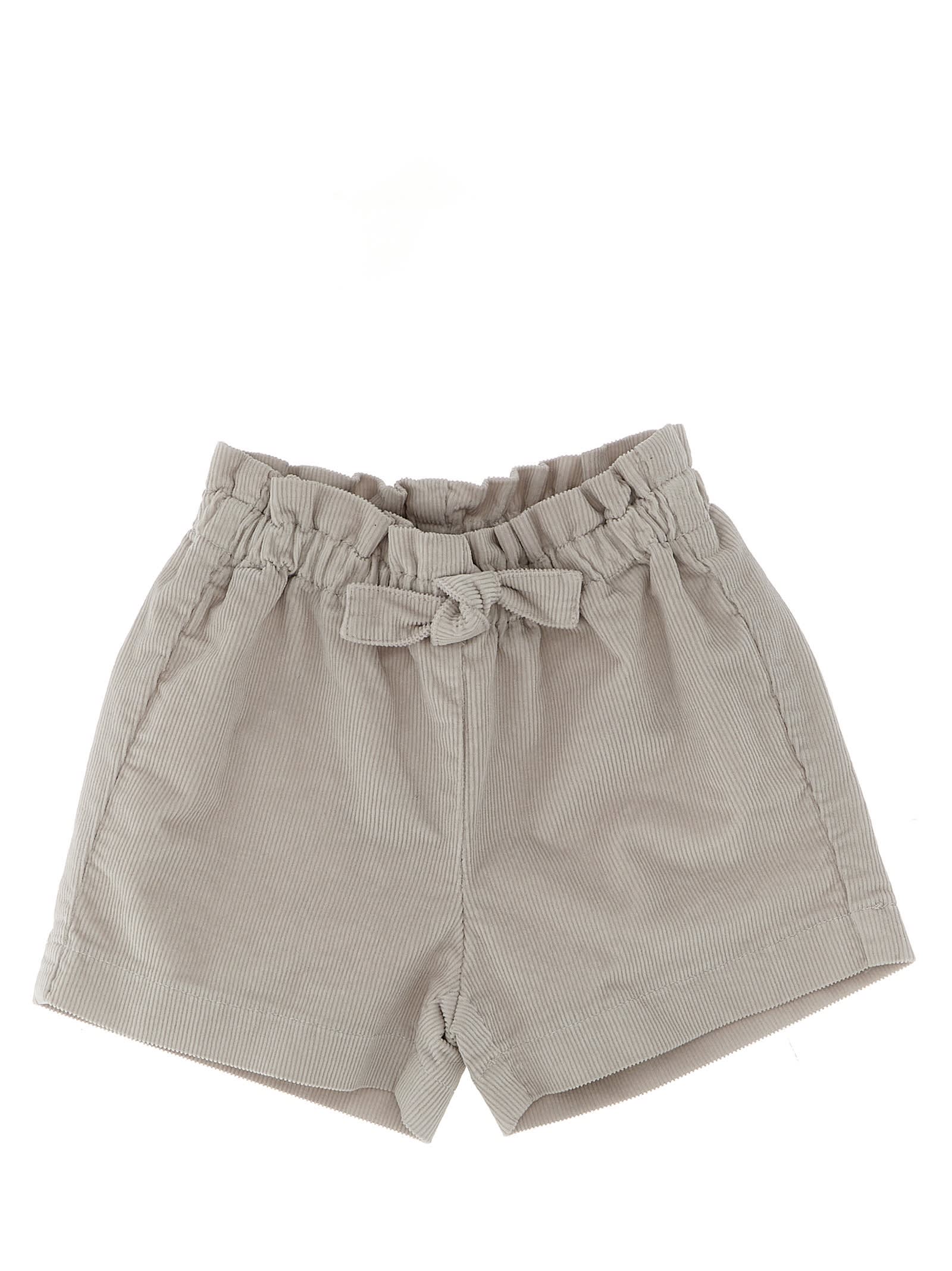 Il Gufo Drawstring Ribbed Shorts In Vapore