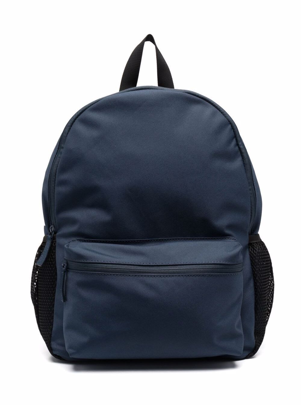 Emporio Armani Kids Blue Nylon Backpack With Logo Print