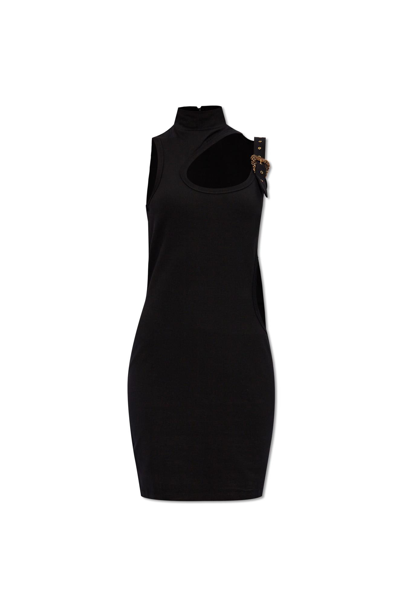 Shop Versace Jeans Couture Sleeveless Dress In Black