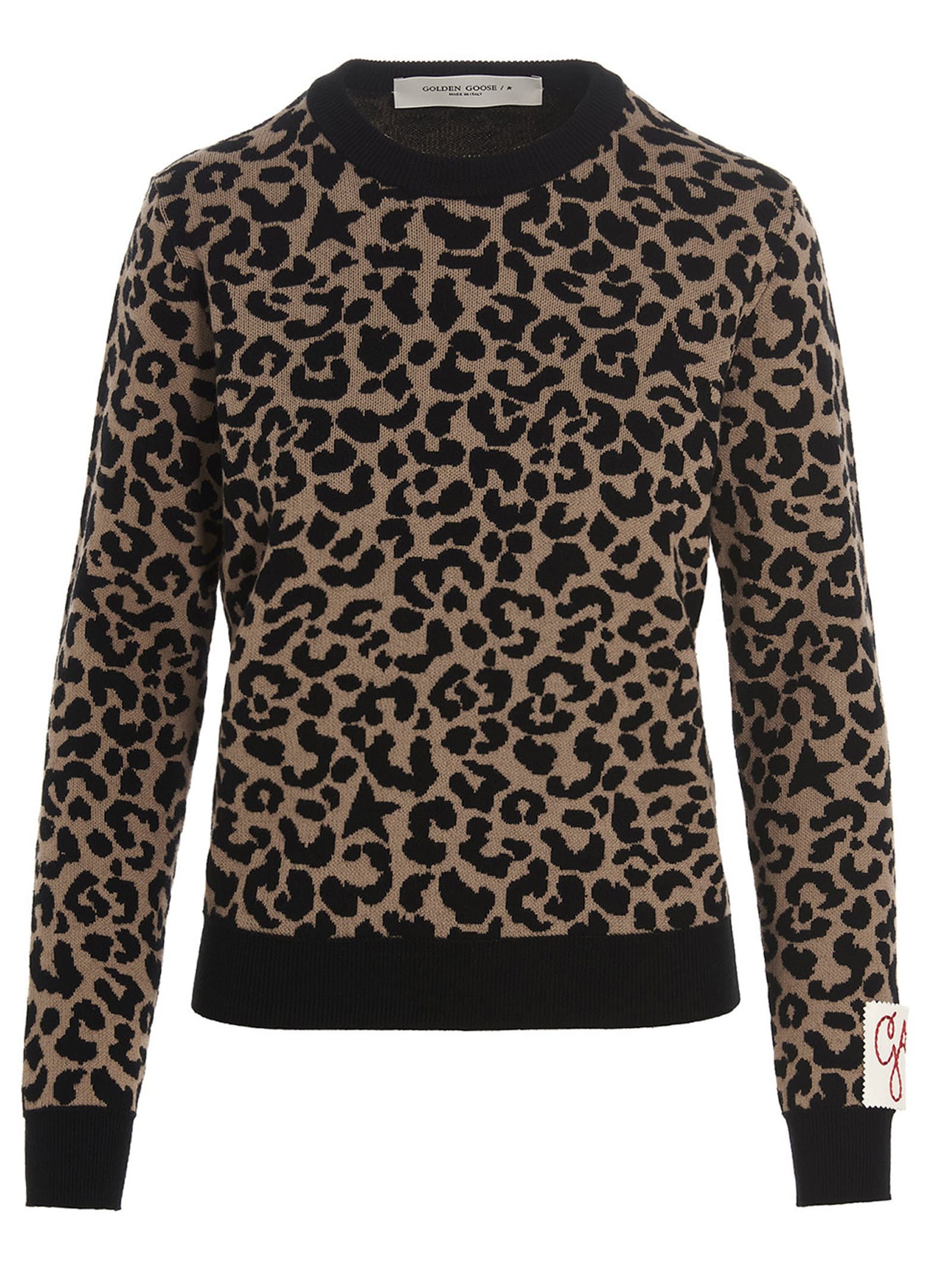 Golden Goose Logo Leopard Sweater