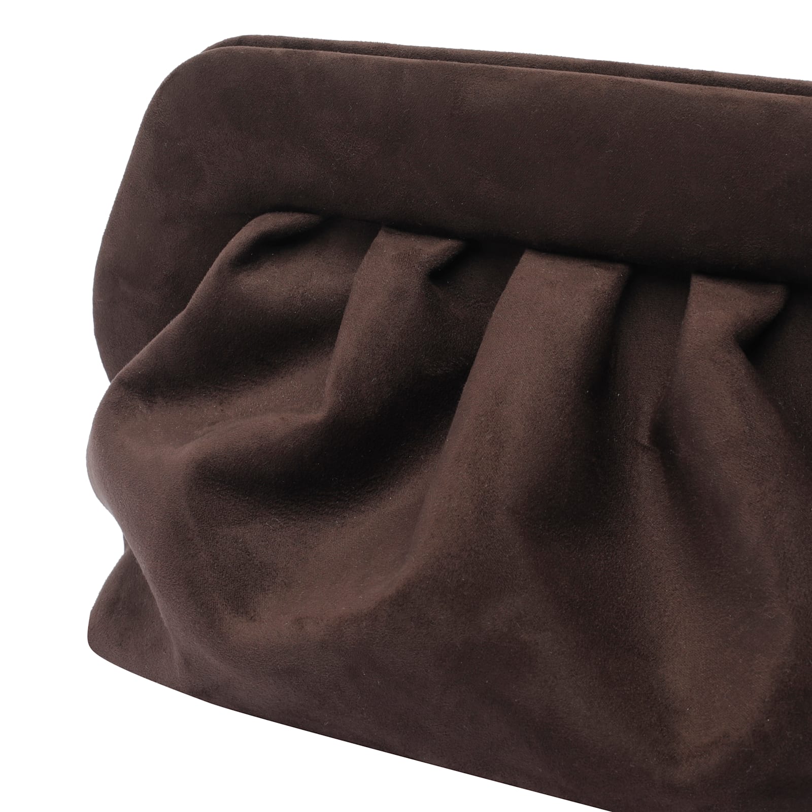 Themoirè Pleated Clutch Bag In Brown