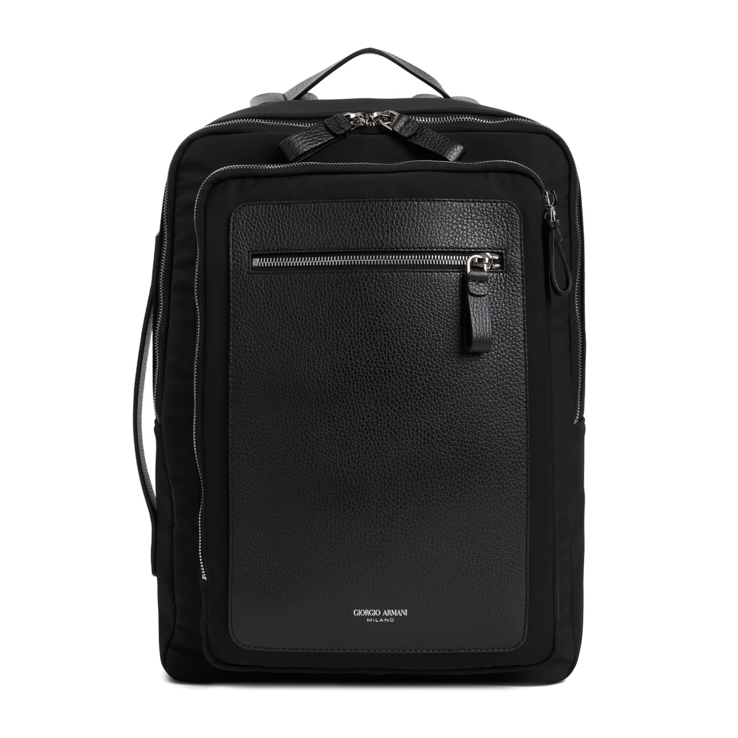 Giorgio Armani Backpack In Black Polyester In Nero