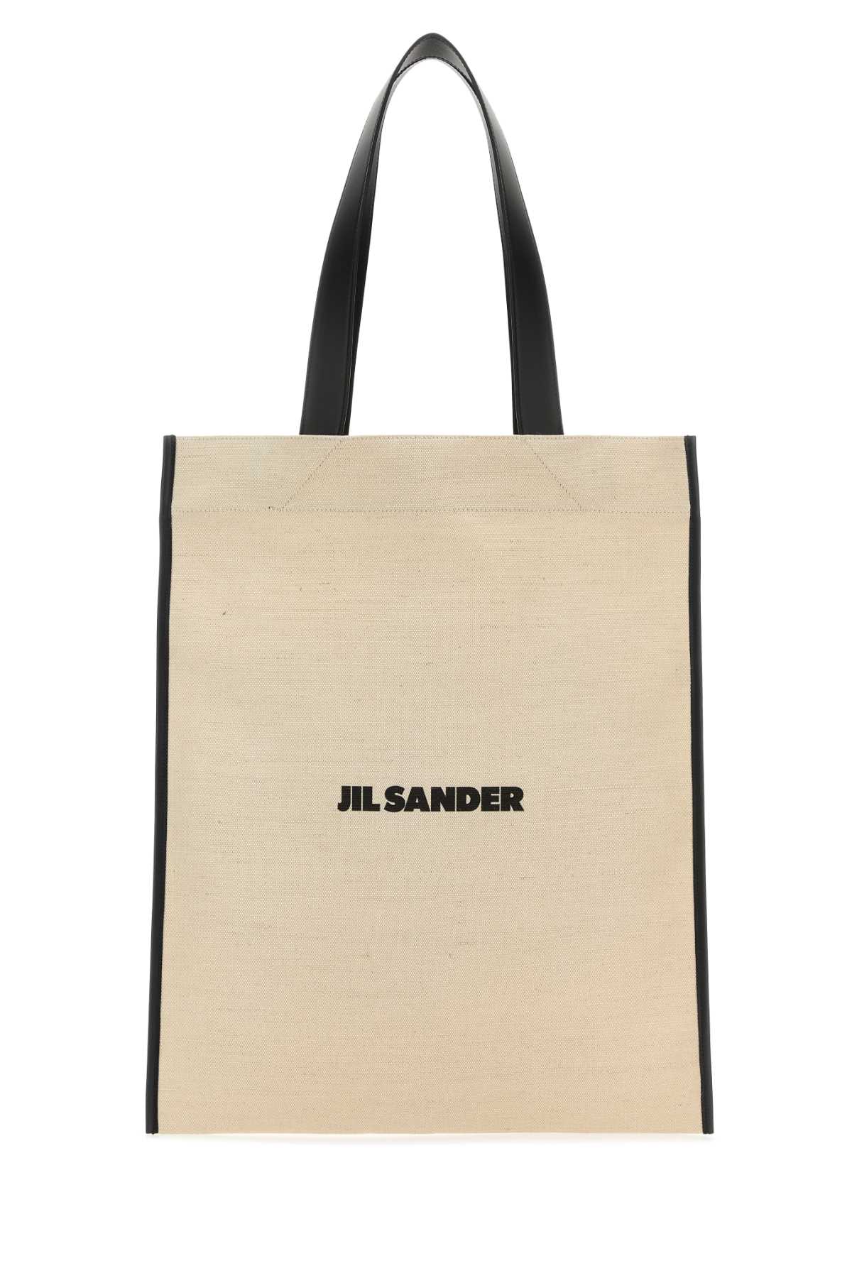 Jil Sander Sand Canvas Shopping Bag In Natural