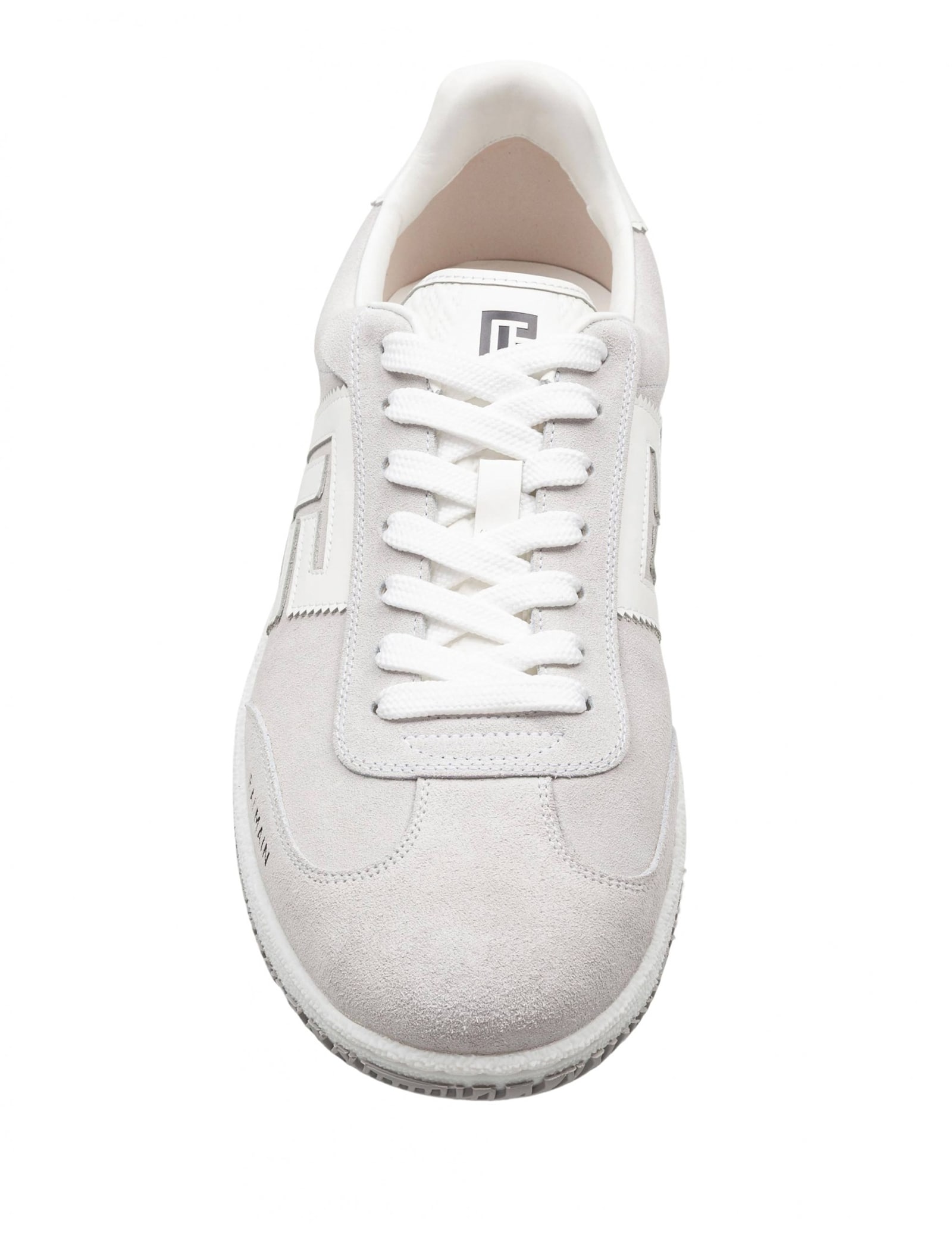 Balmain Swan Sneakers In Suede And Smooth Calfskin In White