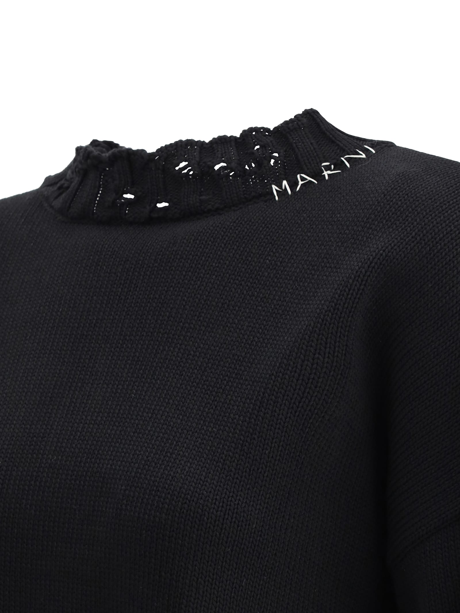 Marni Black Cotton Sweater In Black