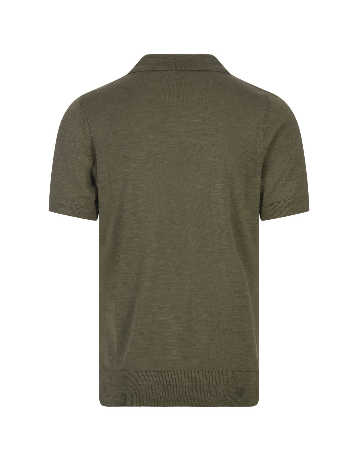 Shop Hugo Boss Olive Green Polo Style Sweater With Open Collar