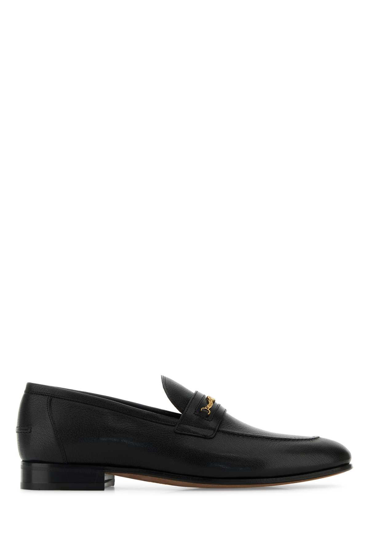 Valentino Garavani Black Leather Vlogo Signature Loafers