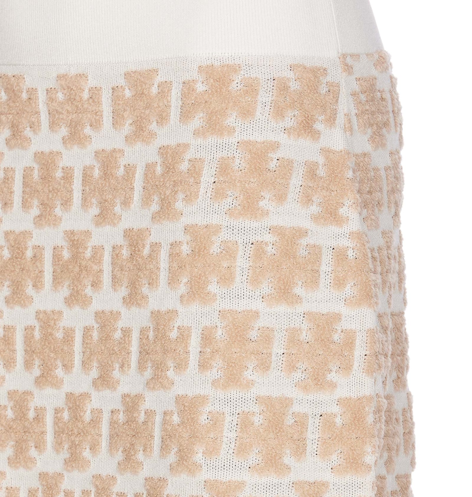 Shop Tory Burch Boucle Logo Skirt In White