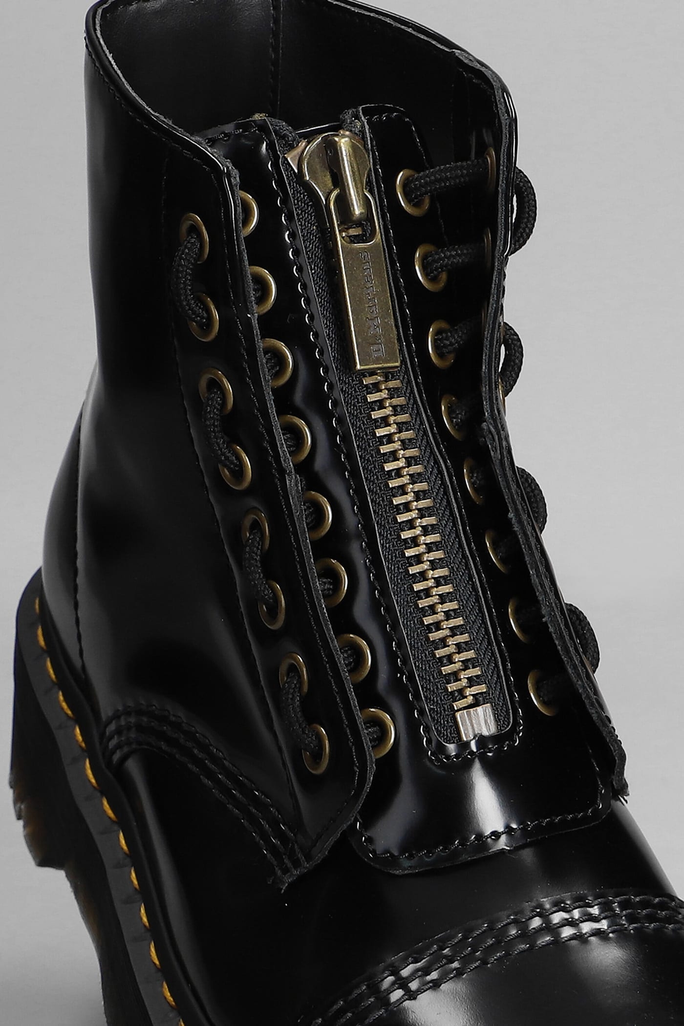 Shop Dr. Martens' Sinclair Vegan Combat Boots In Black Leather In Black Oxford