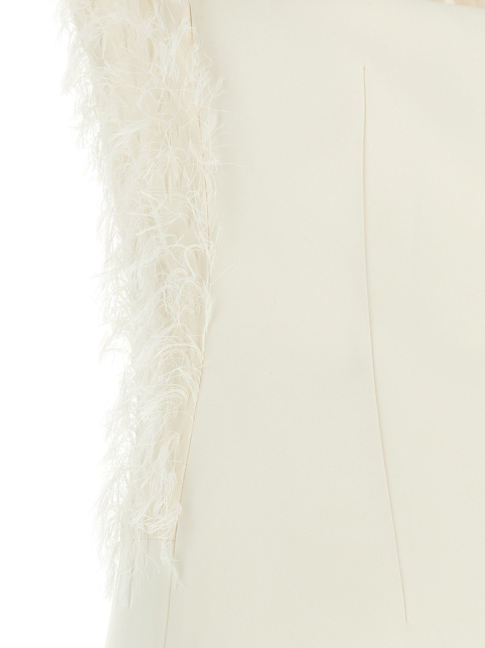 Courrèges Halter Neck Sleeveless Mini Dress With Feathers In White