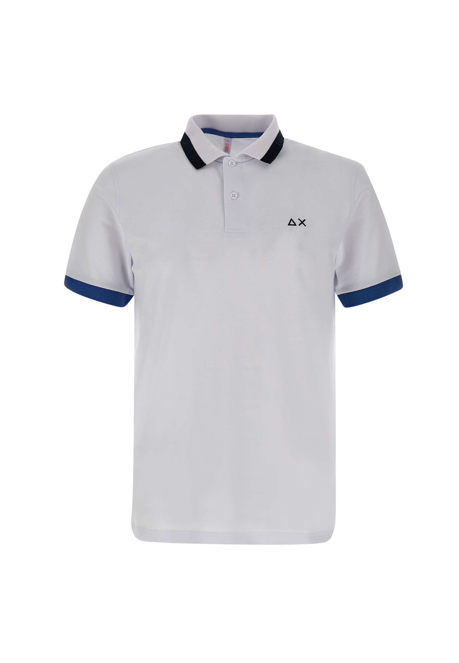 Shop Sun 68 Big Stripe Cotton Polo Shirt