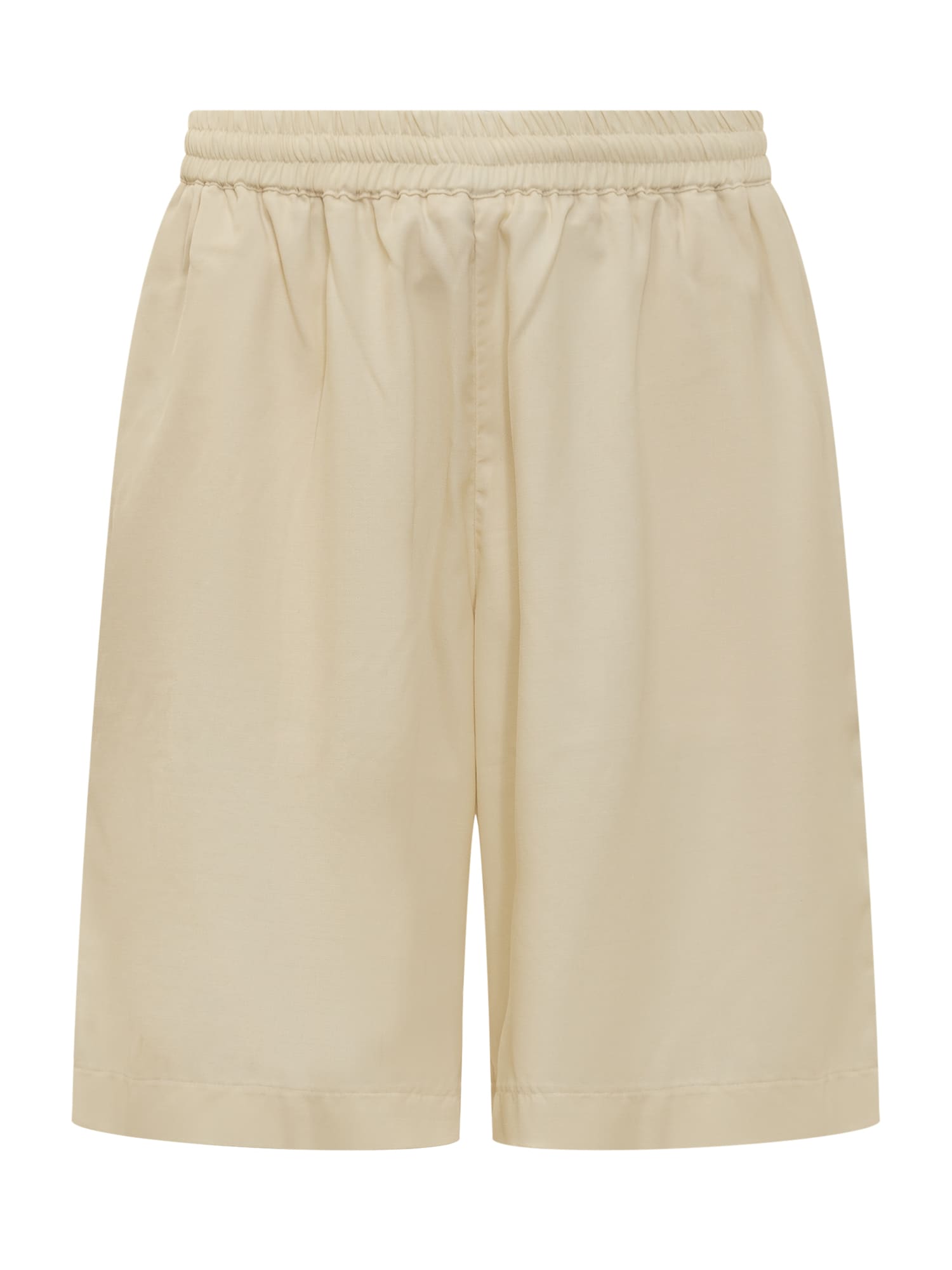 Shop Bonsai Elastic Waist Shorts In Ivory