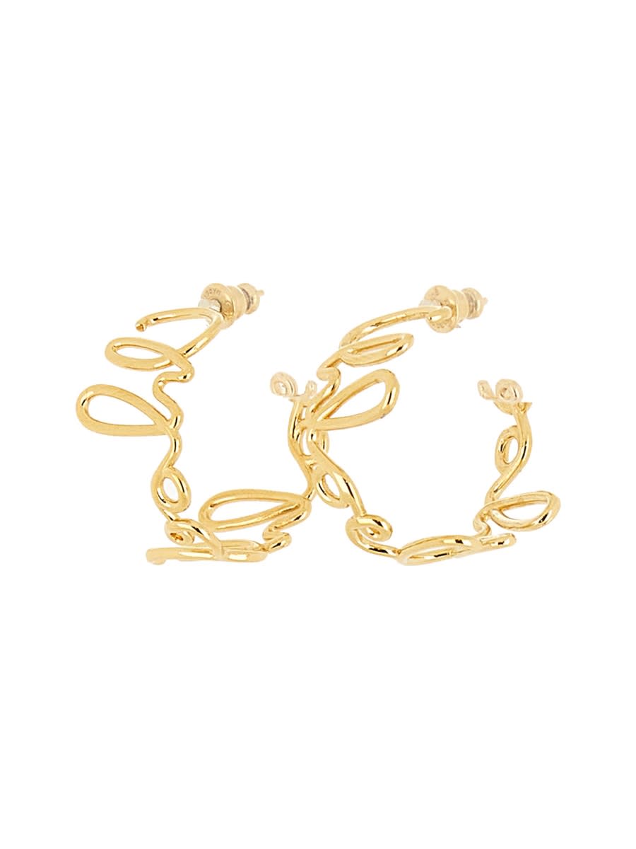 Shop Chloé Logo Earrings In Gold