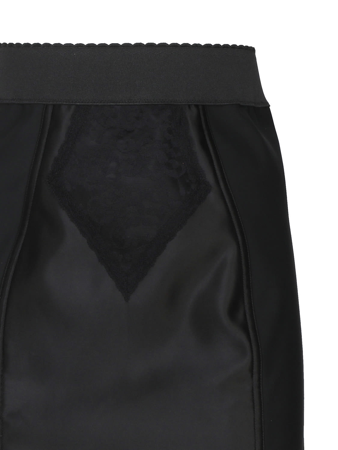 Shop Dolce & Gabbana Marquisette And Satin Corsetry Skirt In Black