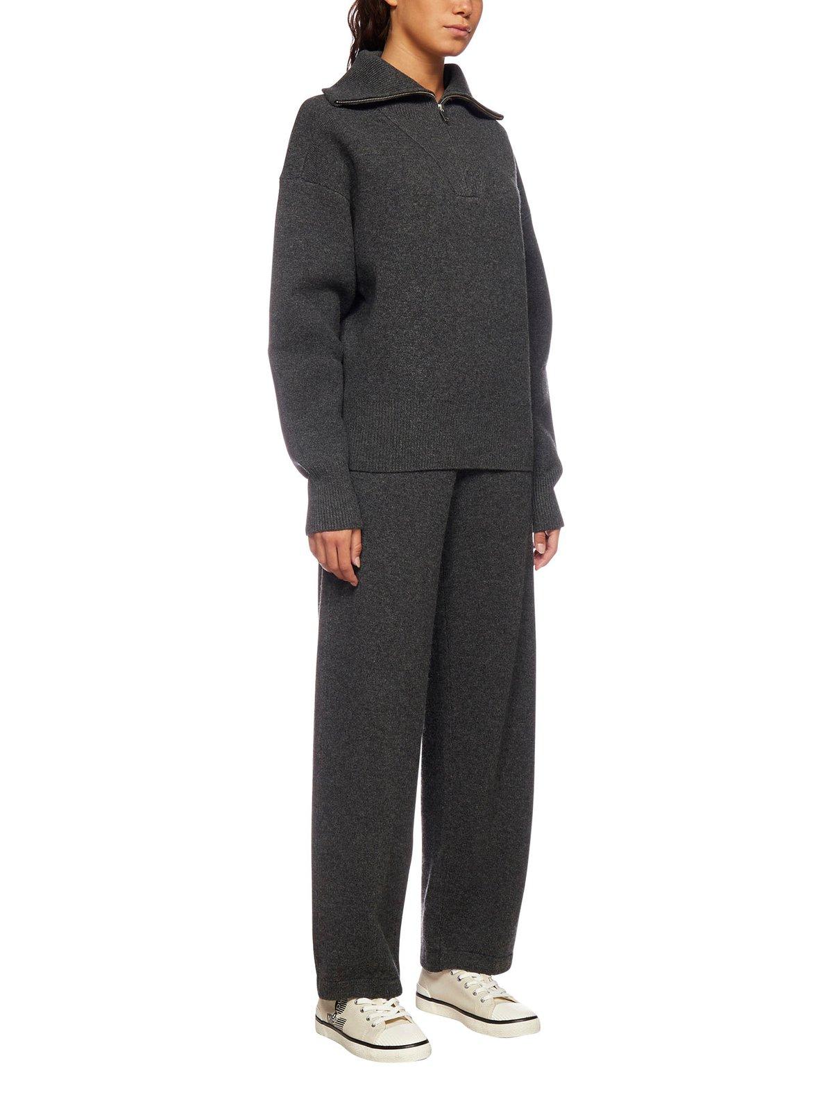 Shop Marant Etoile Drawstring Knit Pants In Antracite