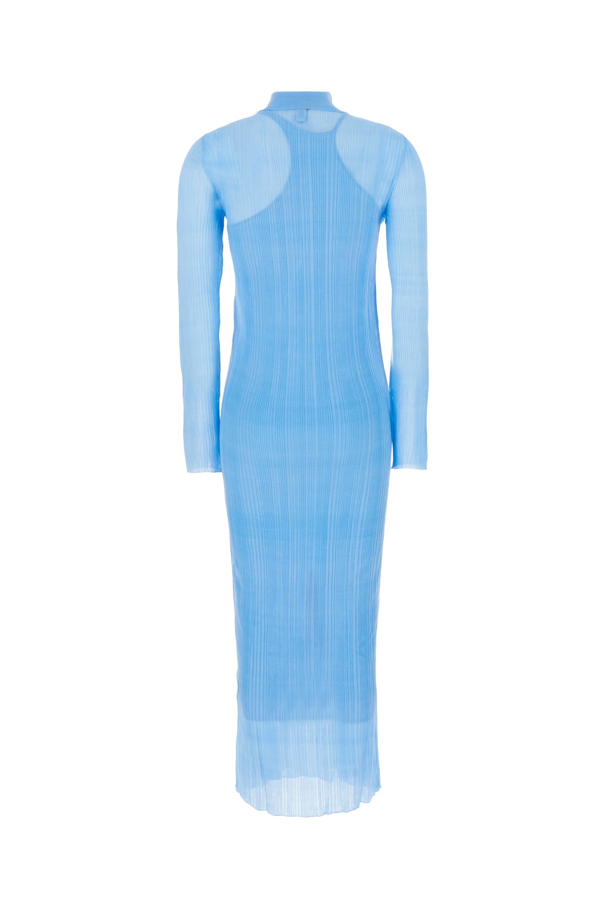 Shop Fendi Light Blue Silk Blend Long Dress In F1m29