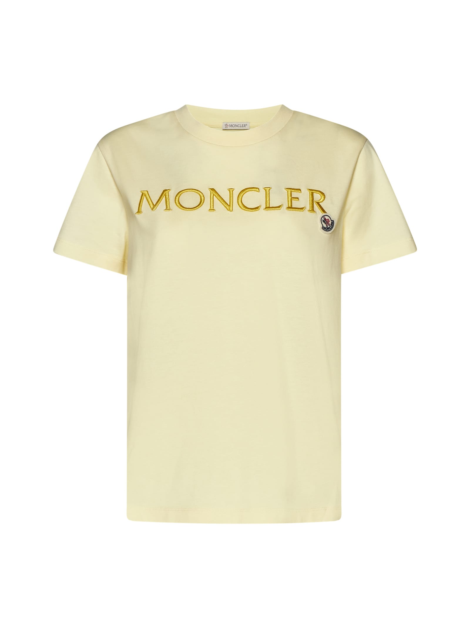 Shop Moncler T-shirt In Yellow