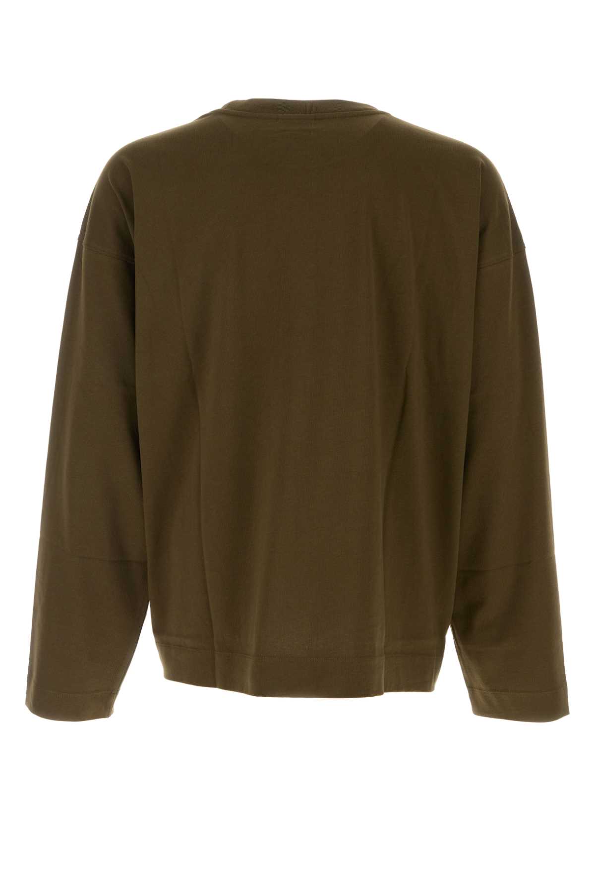 Dries Van Noten Men Khaki Cotton Hegland Oversize T-shirt In Green