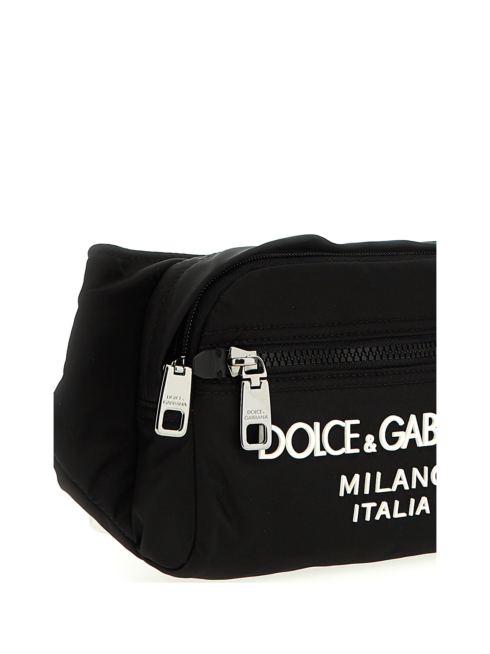 Shop Dolce & Gabbana Logo Fanny Pack In White/black