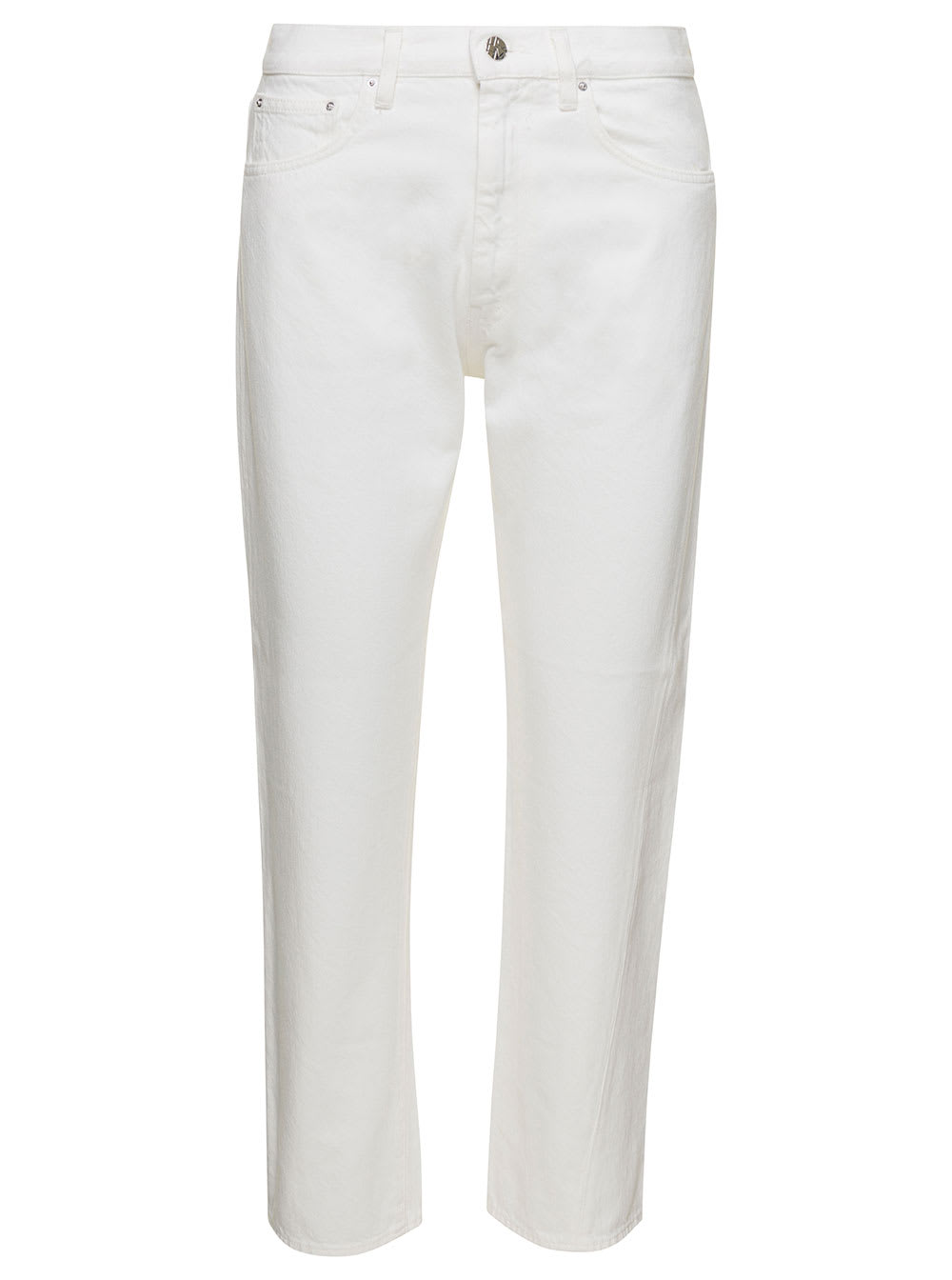 TOTÊME STRAIGHT JEANS IN WHITE COTTON WOMAN