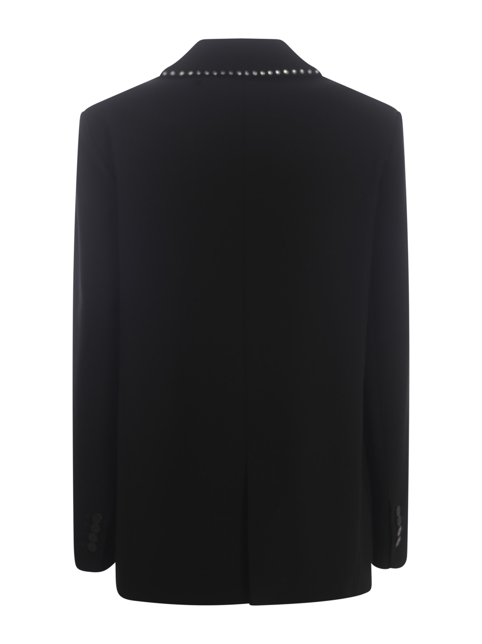 Shop Forte Forte Jacket  Strass In Wool And Viscose Twill In Nero
