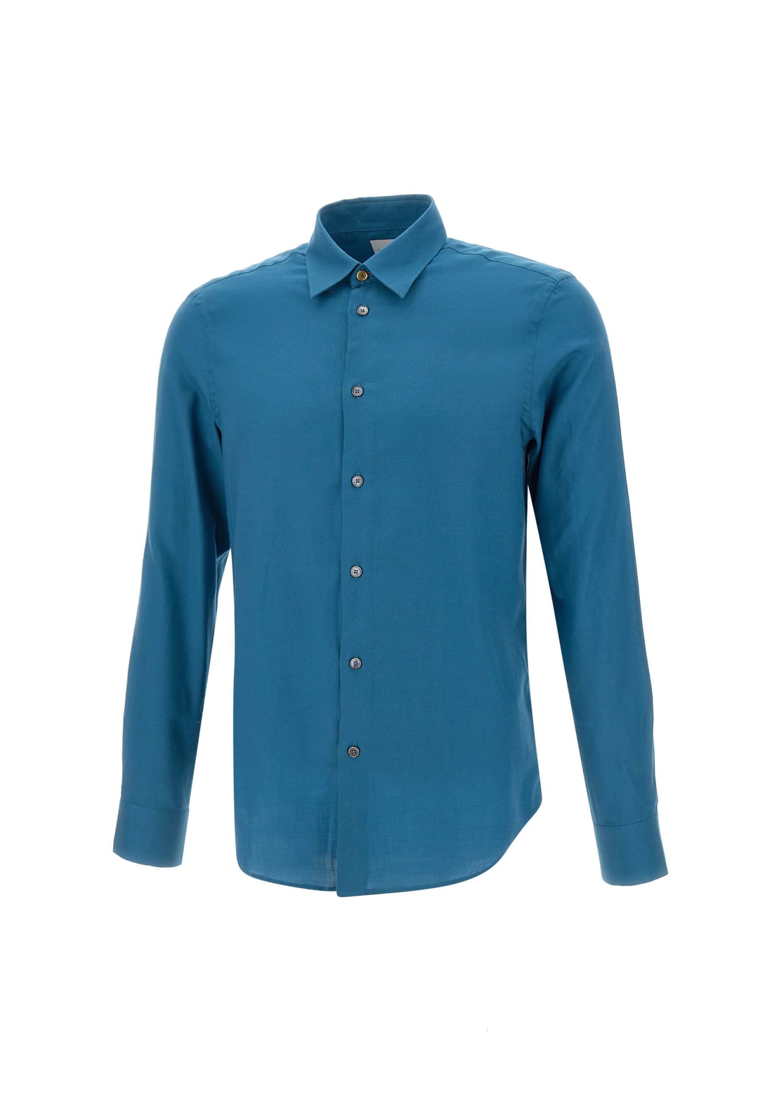 Shop Paul Smith Cotton Blend Shirt In Blue