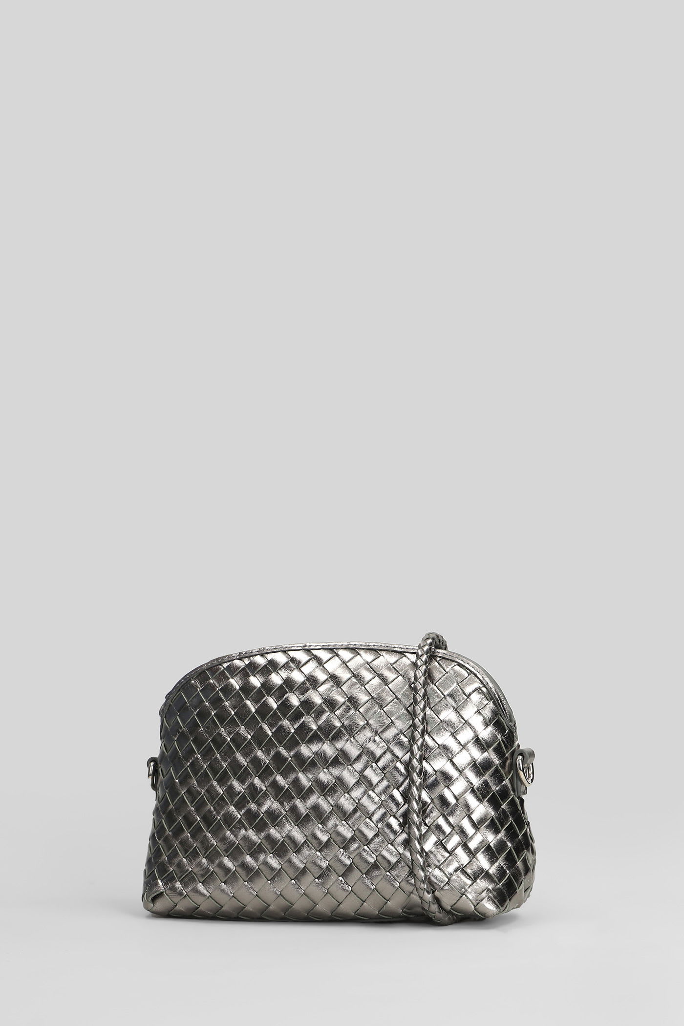 Dragon Diffusion Chunky Fellini Shoulder Bag In Gunmetal Leather In Gray