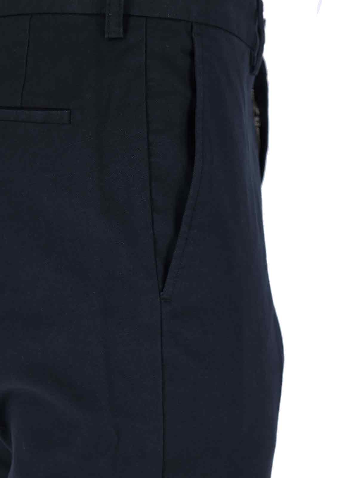 Incotex High-waisted Straight-leg Chino Pants In Dark Blue Cotton In Blue