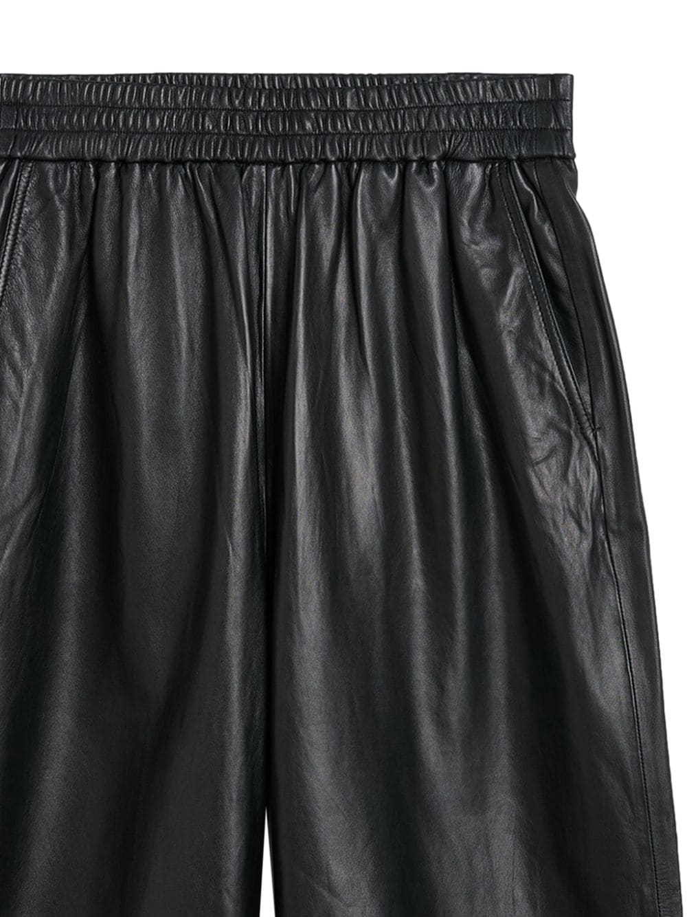 Herskind Eagle Lambskin Leather Trousers In Black