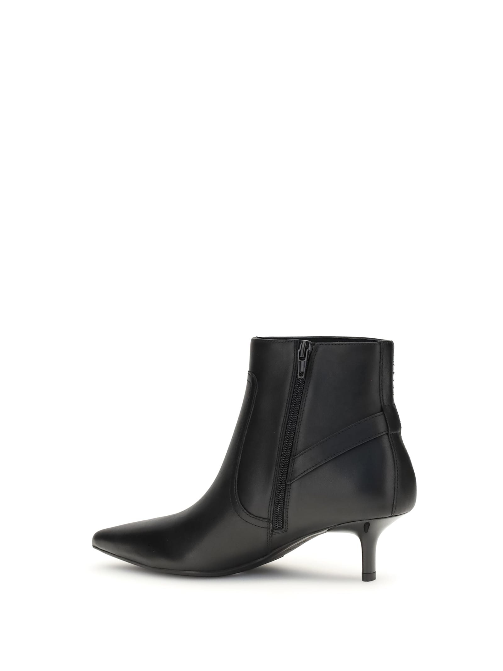 Pinko Booties With Love Birds Logo On The Strap In Black