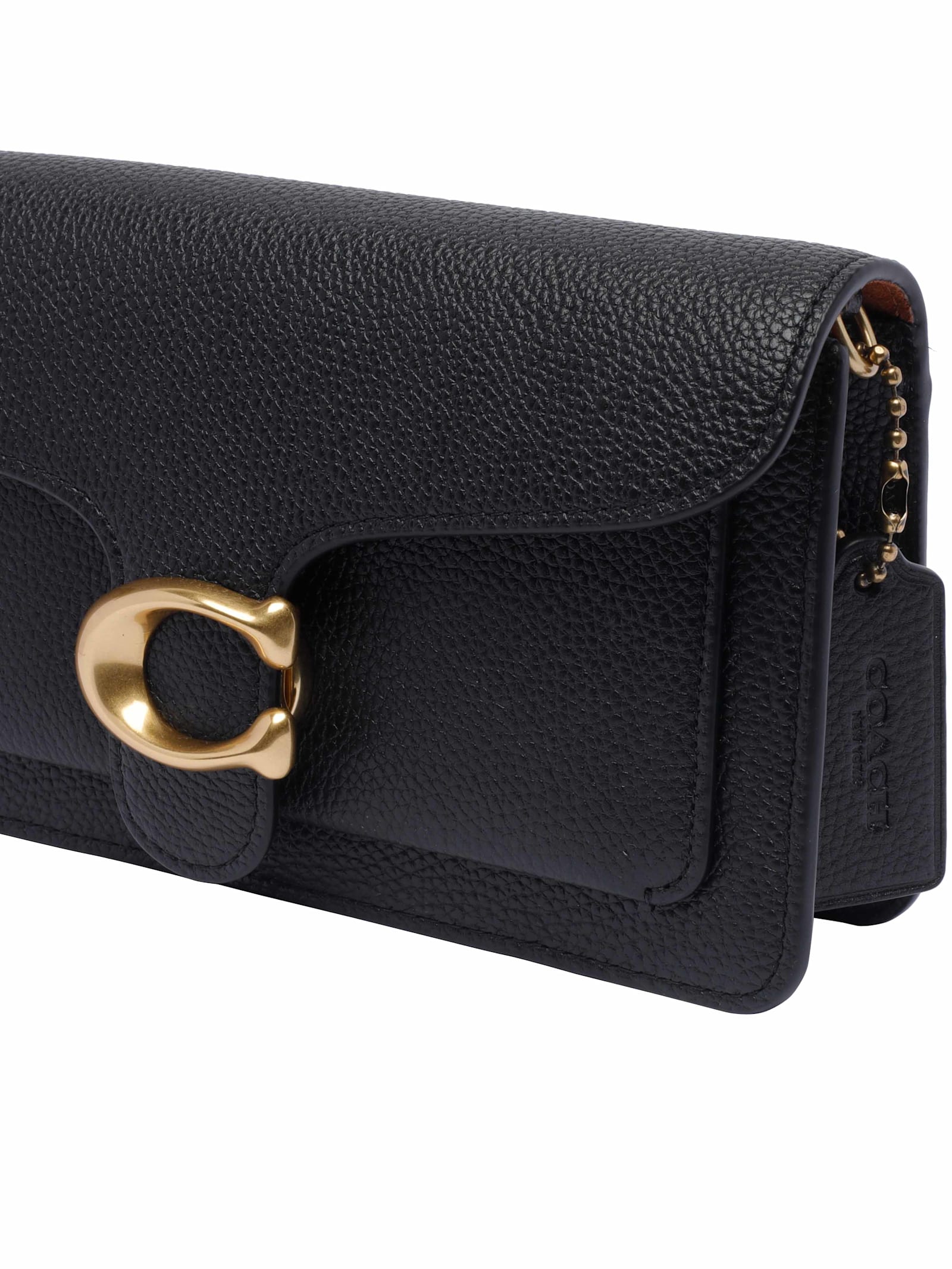Coach Chain Strap Textured Shoulder Bag In Black