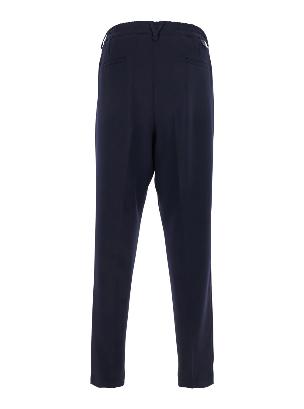 Low Brand Blue Pants With Elastic Waist And Belt Loops In Cotton Man In Blue
