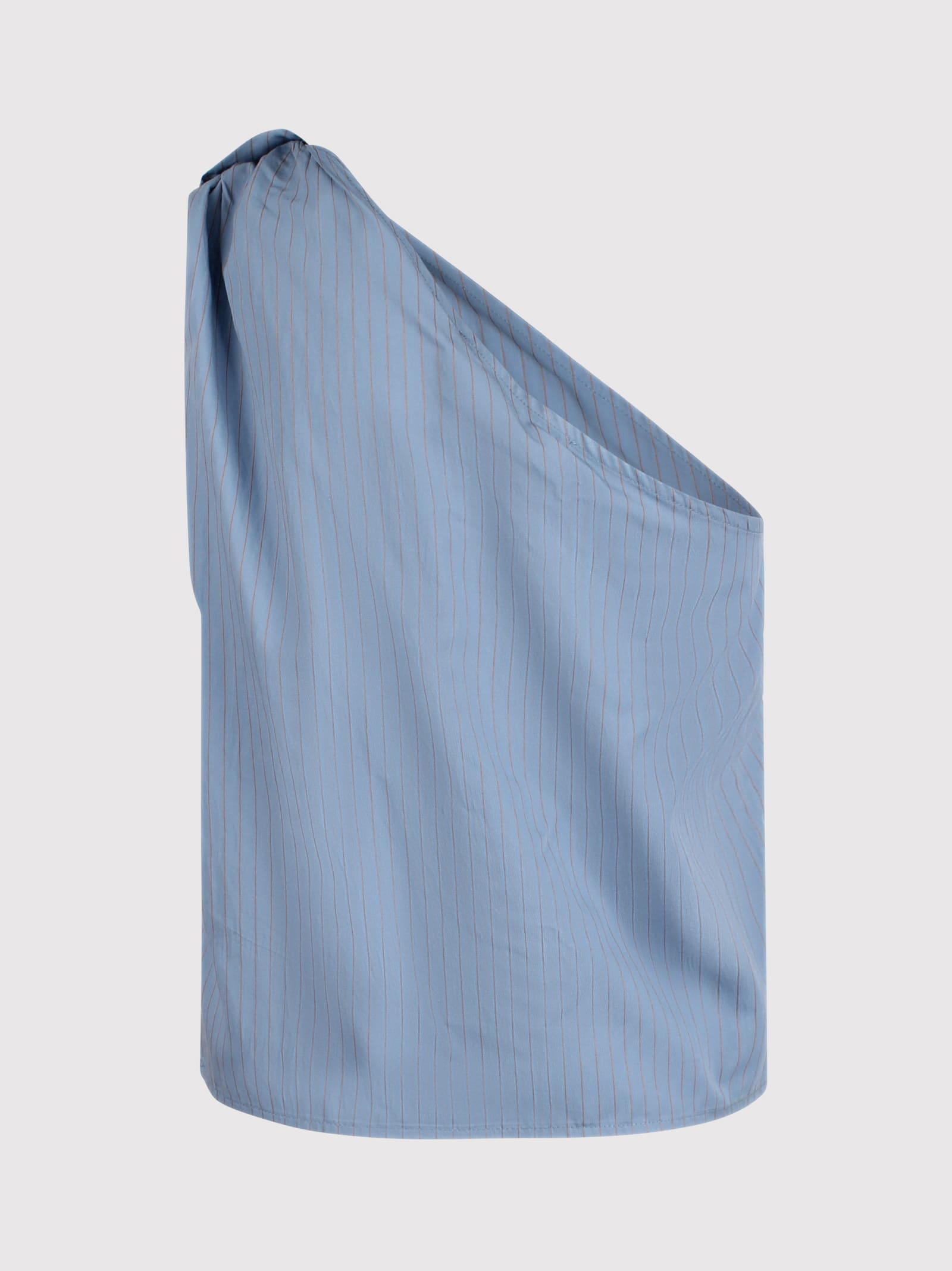Shop Federica Tosi One-shoulder Pinstriped Shirt
