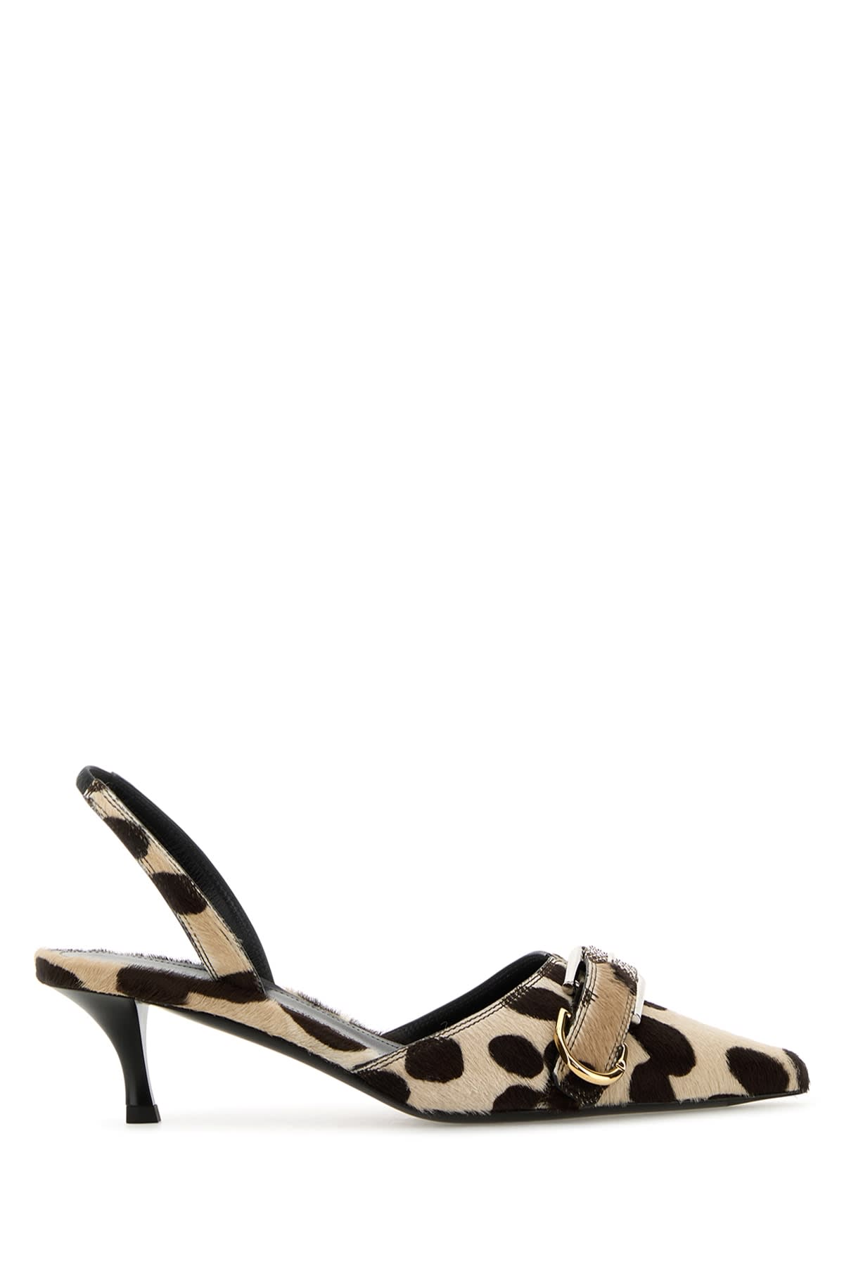 Givenchy Womens Brown/oth Voyou 45 Dalmation-pattern Leather Slingback Pumps Eur 38/5 Uk In Blackbeige