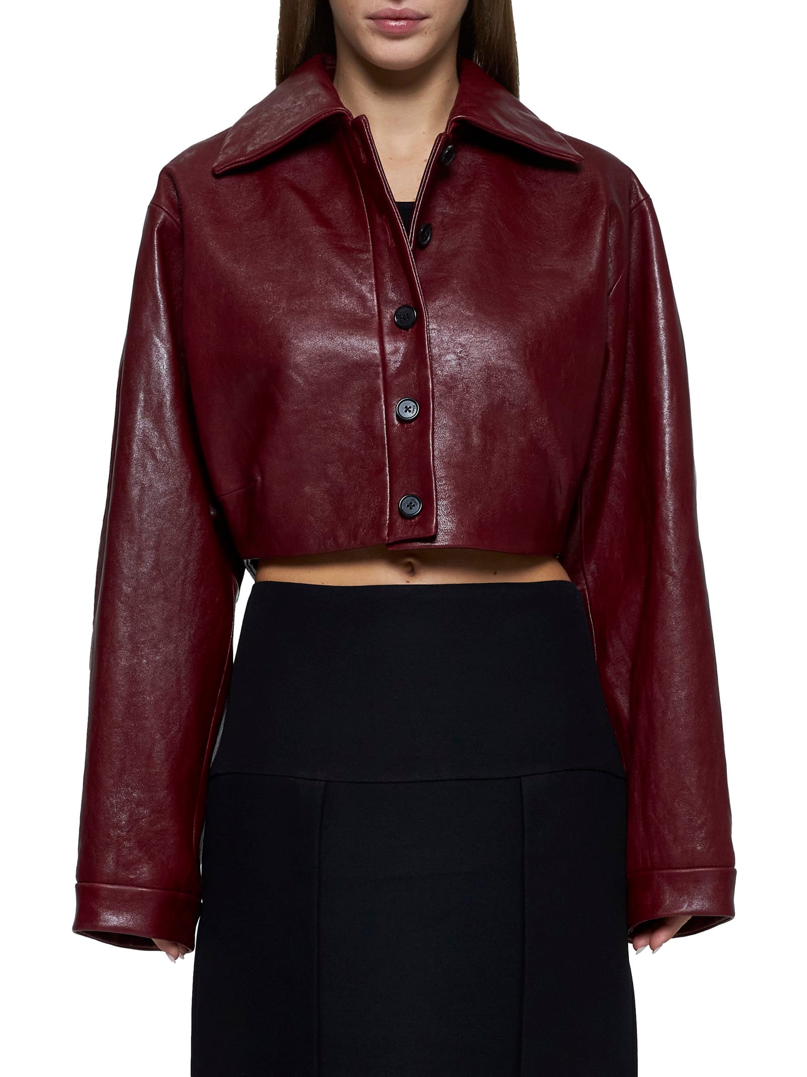 Shop Khaite Jacket In Oxblood