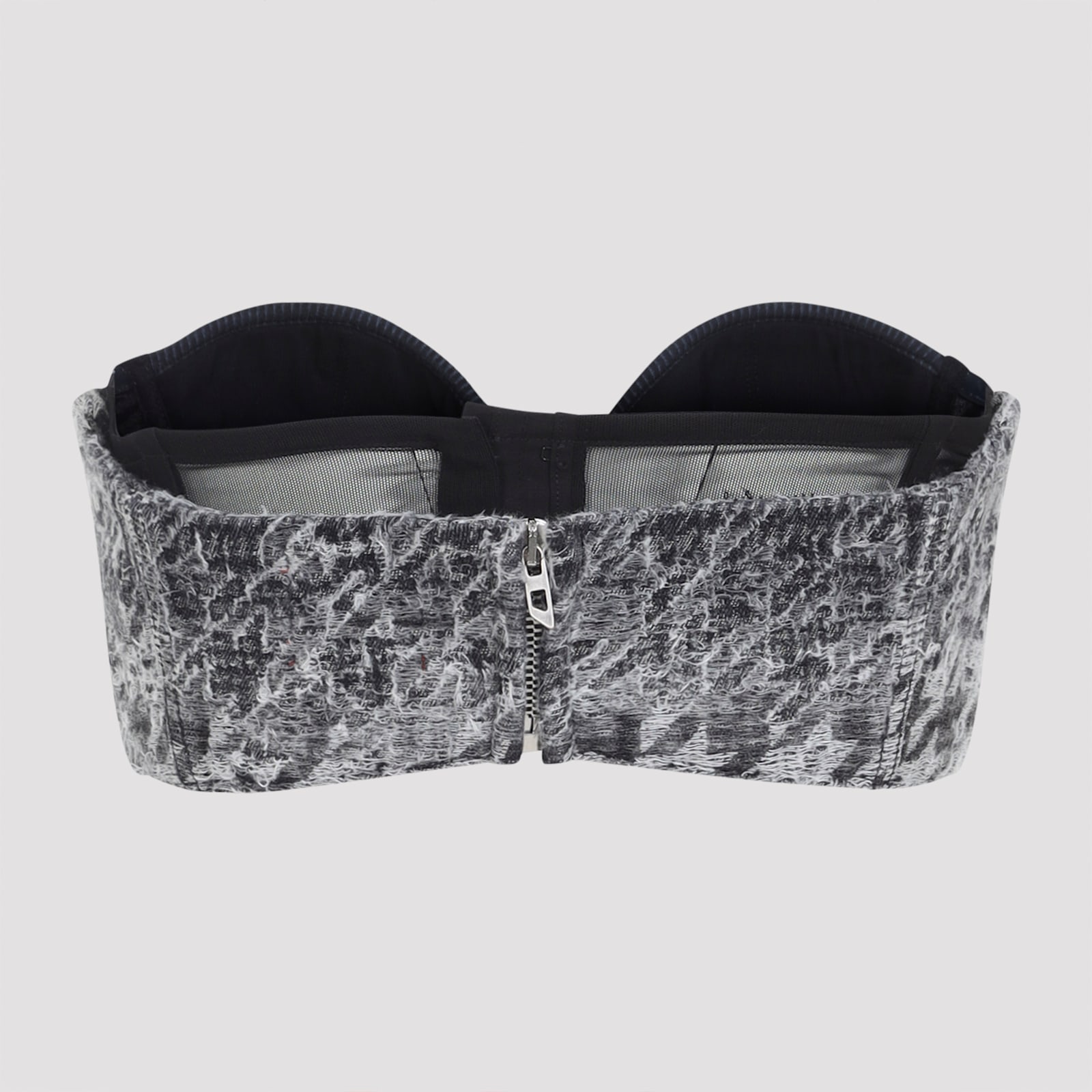 Diesel De-toppys Strapless Cropped Top In Gray