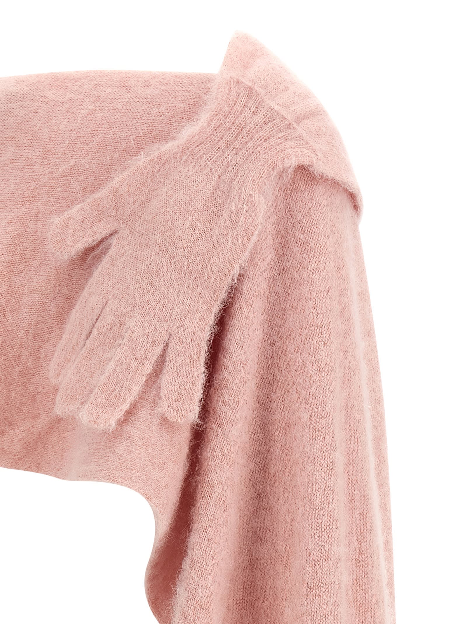 Moschino Gauzy Mohair Blend Cape In Pink