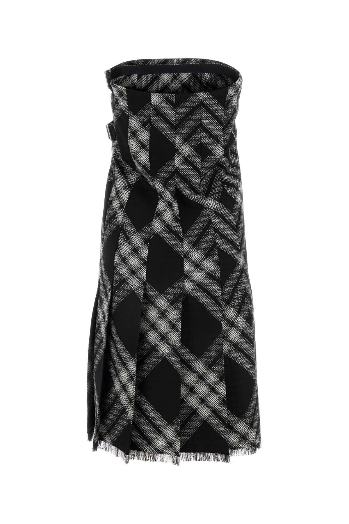 Burberry Embroidered Wool Dress In Monochrome