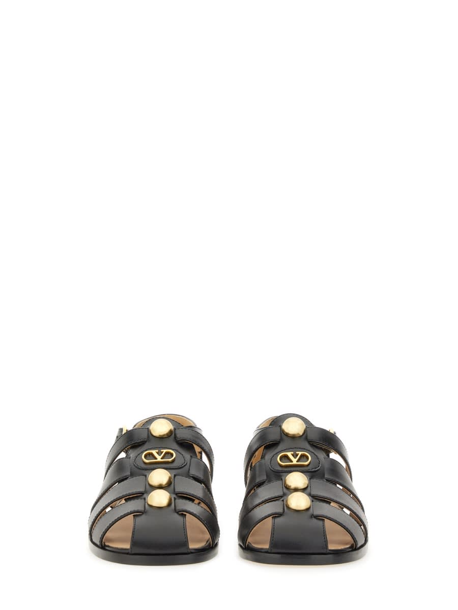 Valentino Garavani Sandal Fisherman Vlogo Signature In Black