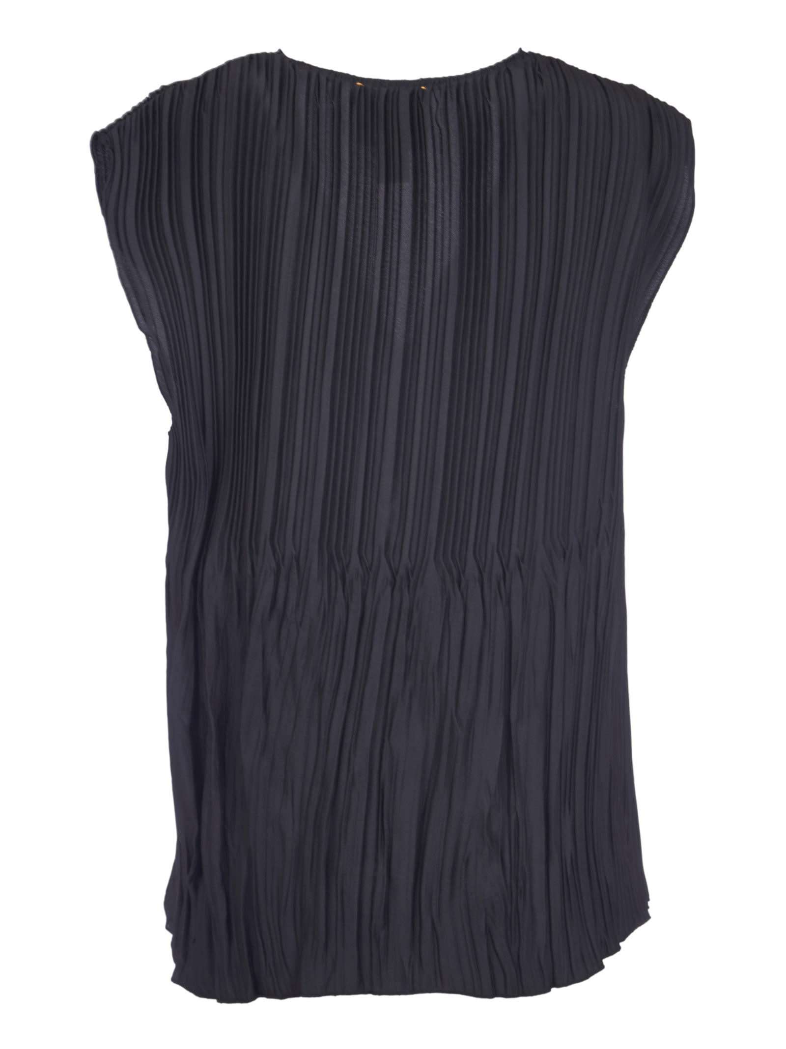 Shop Forte Forte V-neck Pleated Sleeveless Top In Black