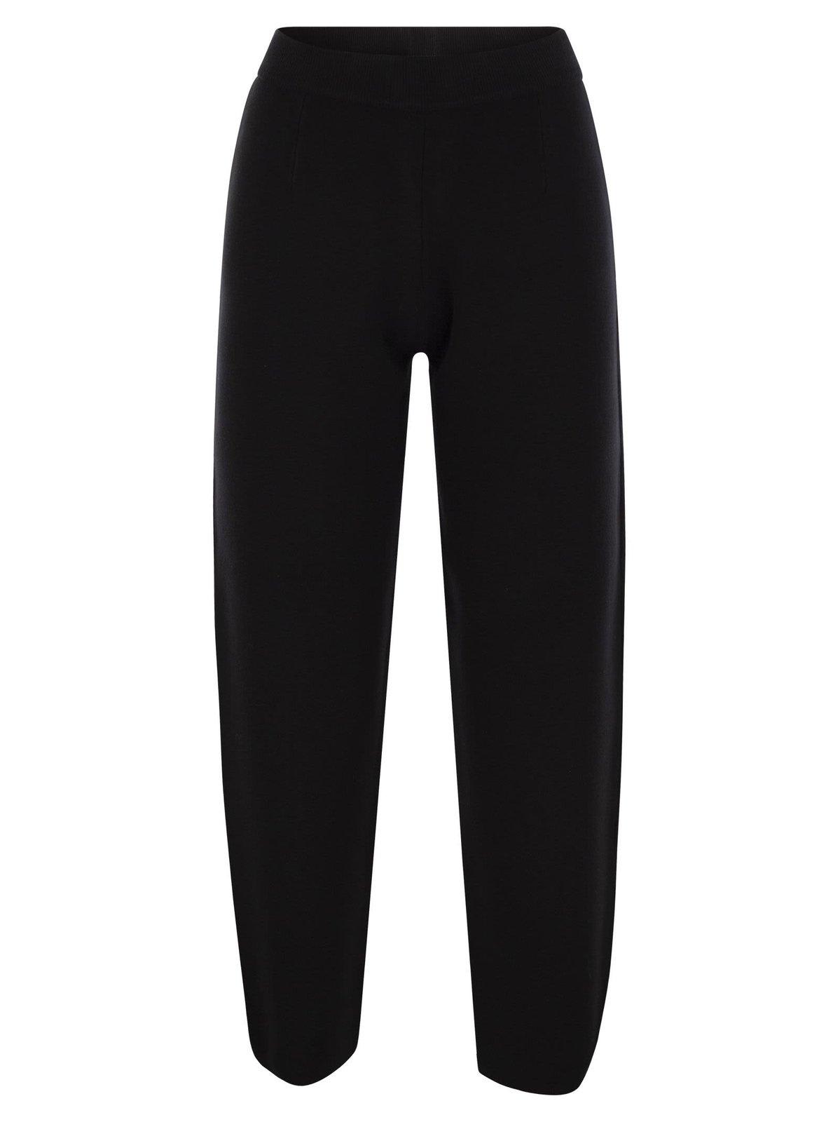 Shop Max Mara High Waisted Straight Leg Trousers In Black