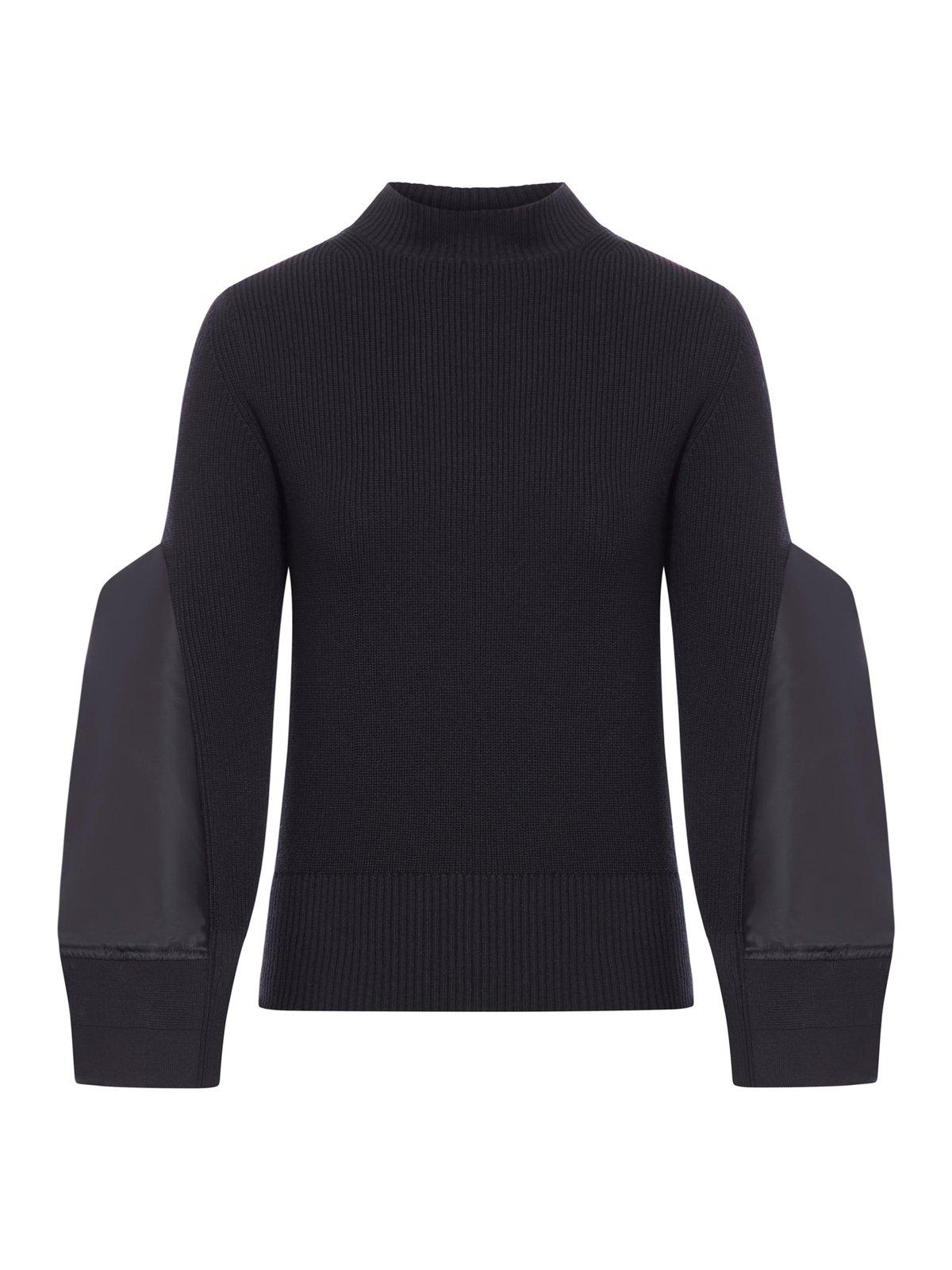 Shop Sacai Panelled Knitted Pullover In Black