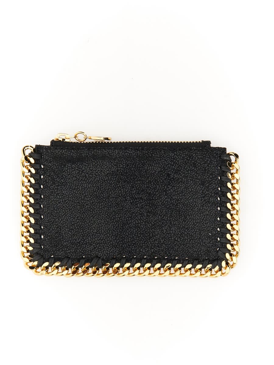 Shop Stella Mccartney Falabella Card Holder In Black