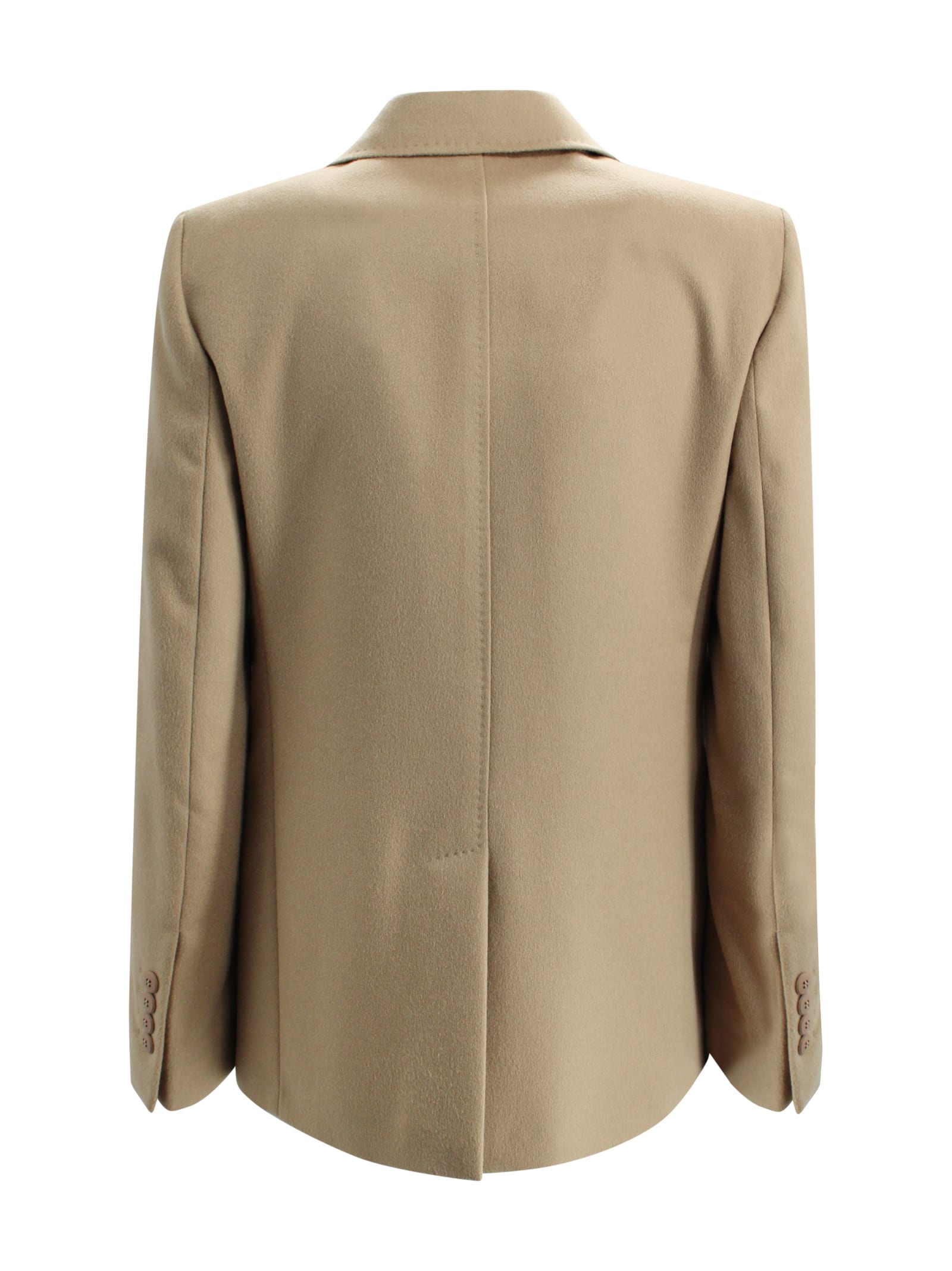 Max Mara Single-breasted Blazer In Wool Drape In Brown