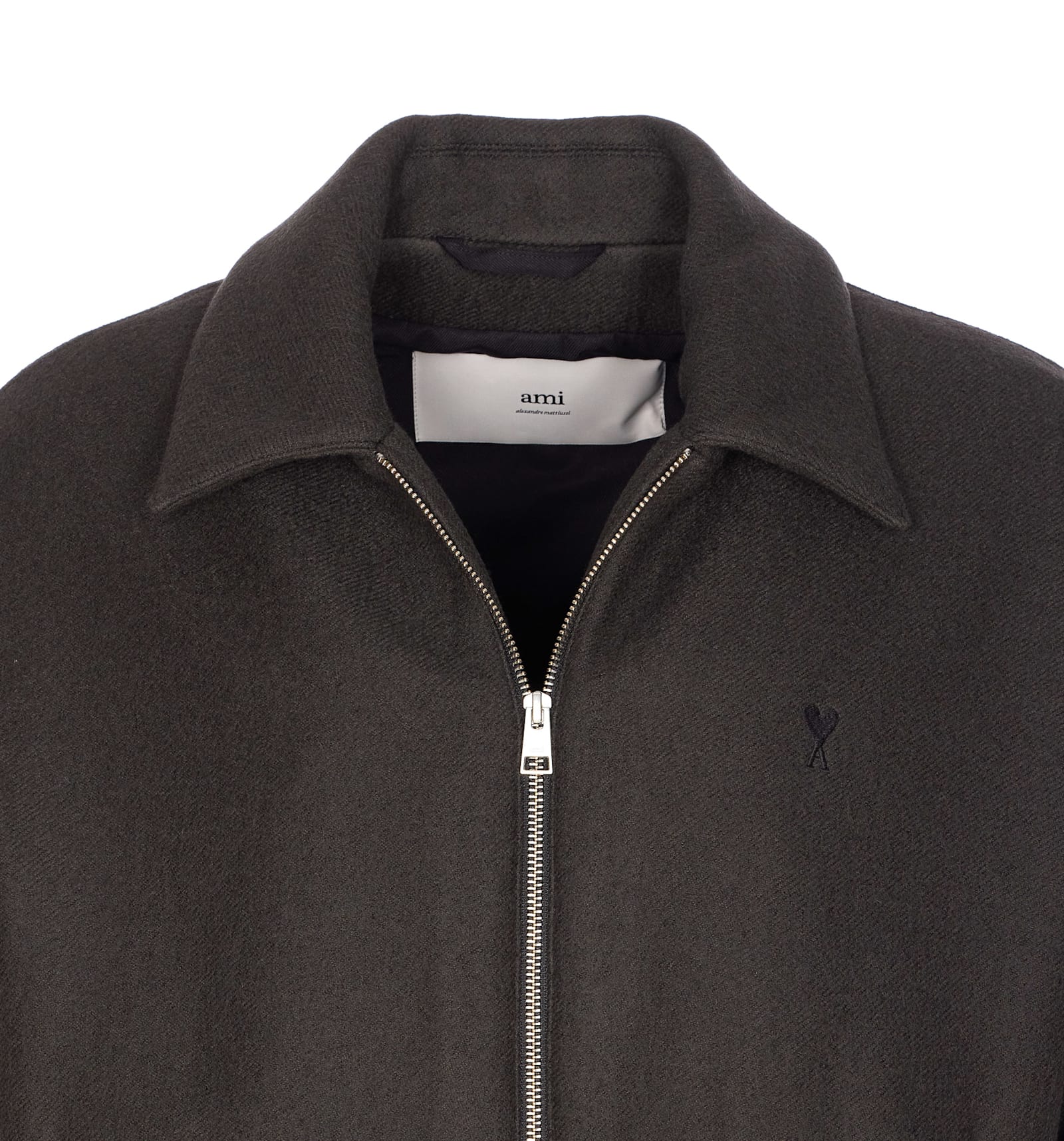 Ami Alexandre Mattiussi Quilted Padded Jacket With High Collar And Structured Silhouette In Black