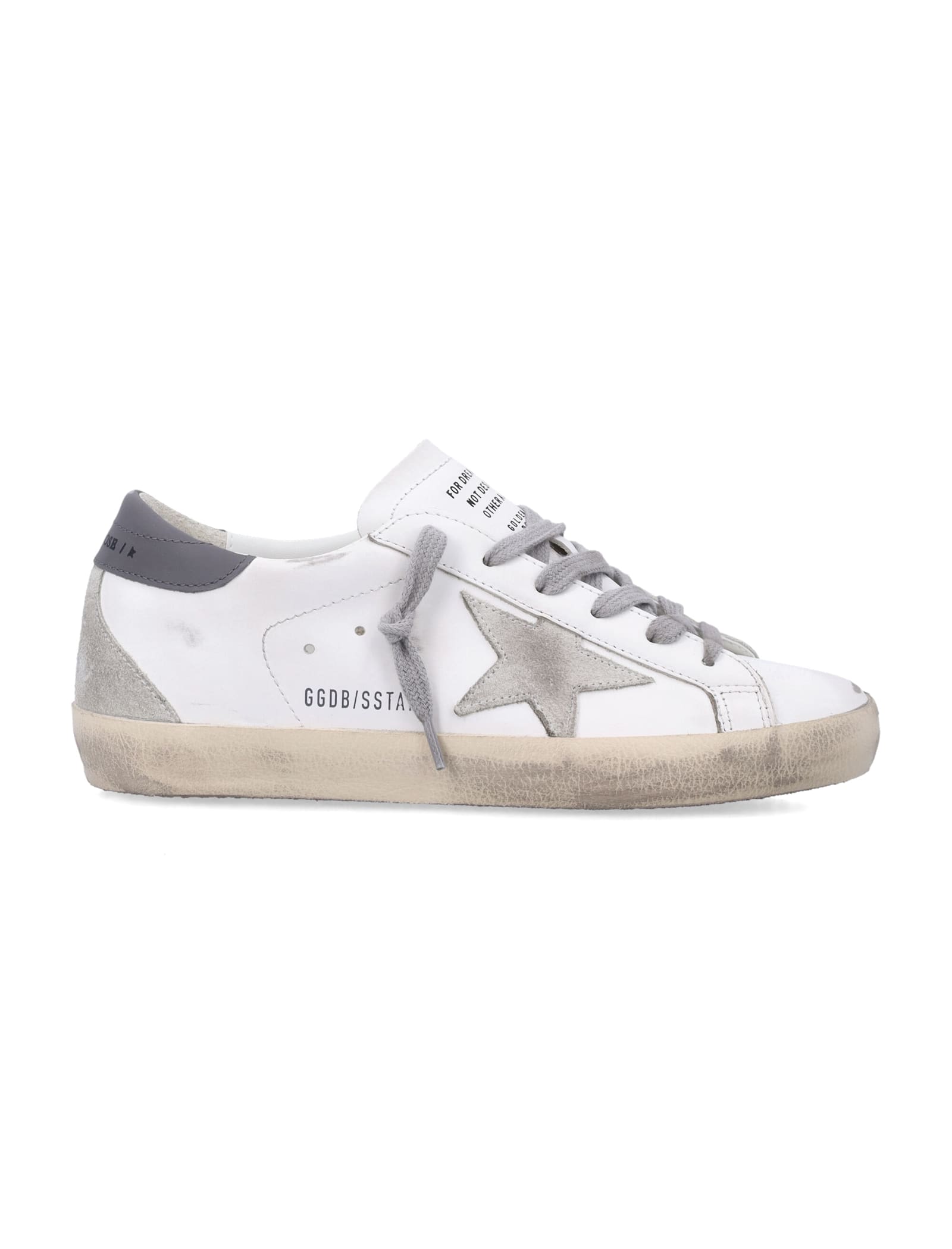 Golden Goose Super-star White And Gray Leather Women S Sneaker