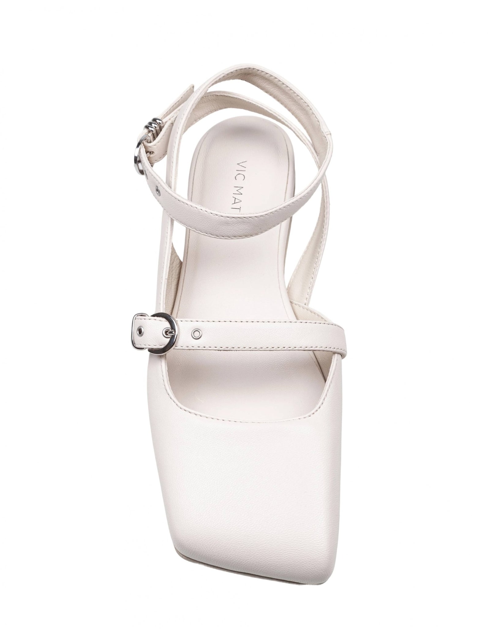 Shop Vic Matie Ballerina Shoes Square Closed Chanel In Nappa Color Bone