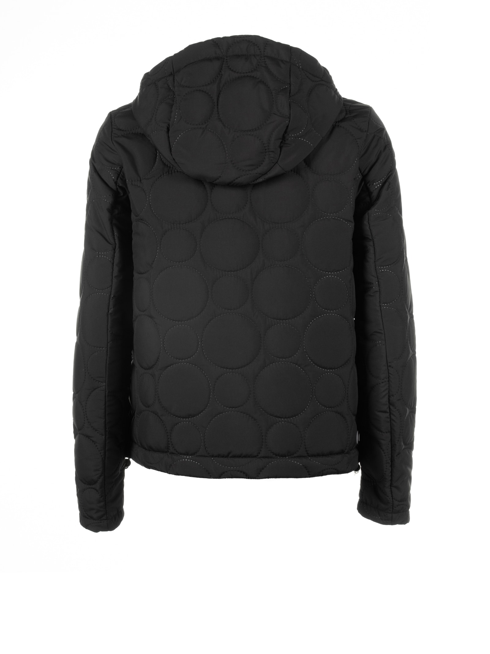 Shop Colmar Jacket With Hood And Circular Quilting In Nero
