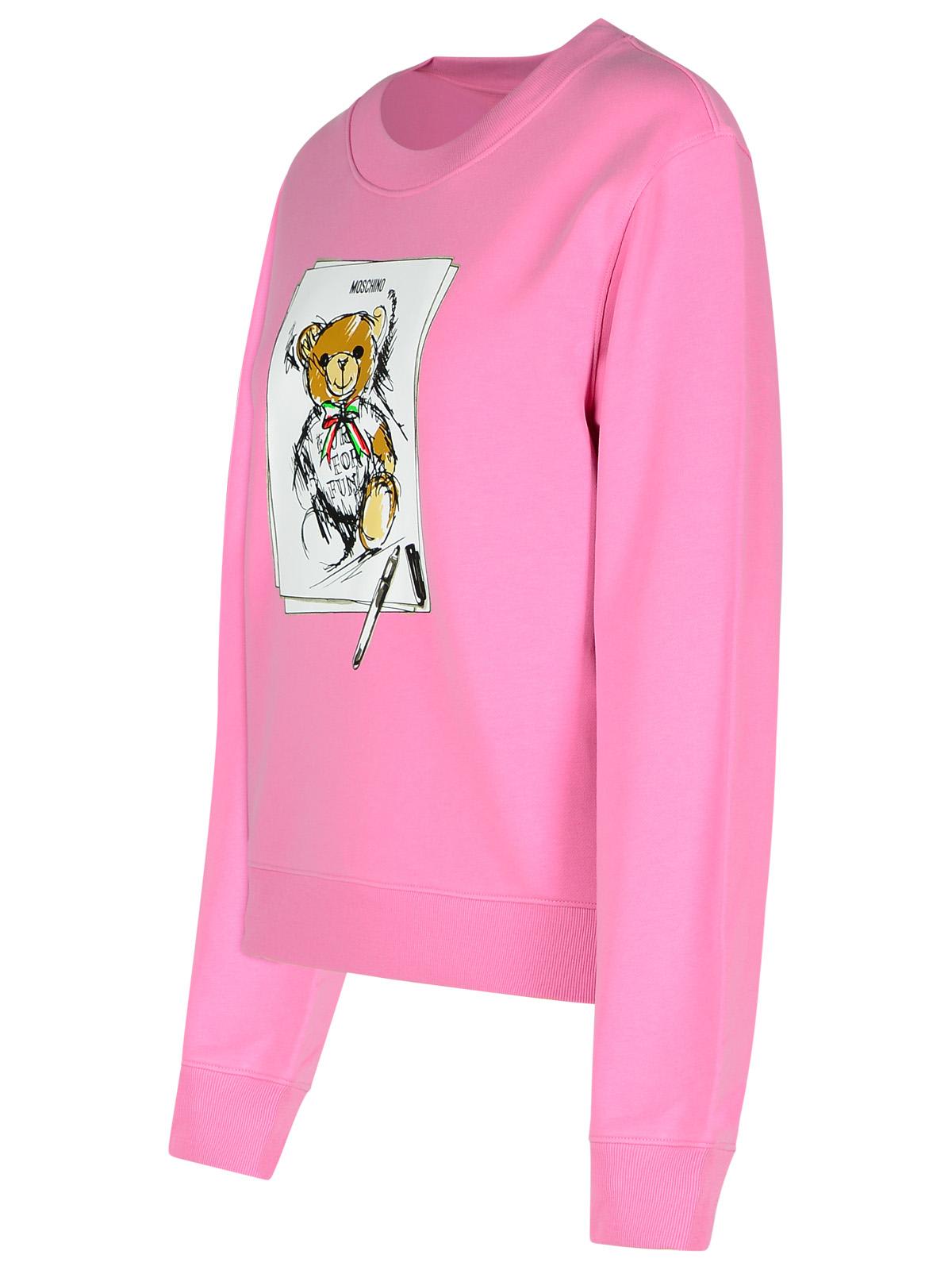 Shop Moschino Pink Cotton Sweatshirt